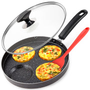 4-Cup Nonstick Egg Frying Pan with Lid by Modern Innovations – 4-Cup, 4.0 cups, Aluminium Alloy