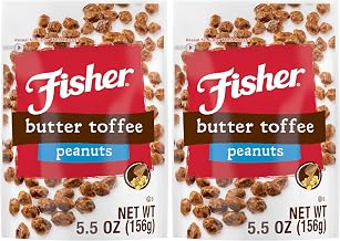 Fisher Snack Butter Toffee Peanuts, 5.5 Ounces, No Artificial Colors or Flavors (Pack of 2)