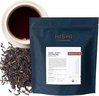 Rishi Tea Earl Grey Supreme Organic Black Loose Leaf Tea, Caffeinated, 1lb