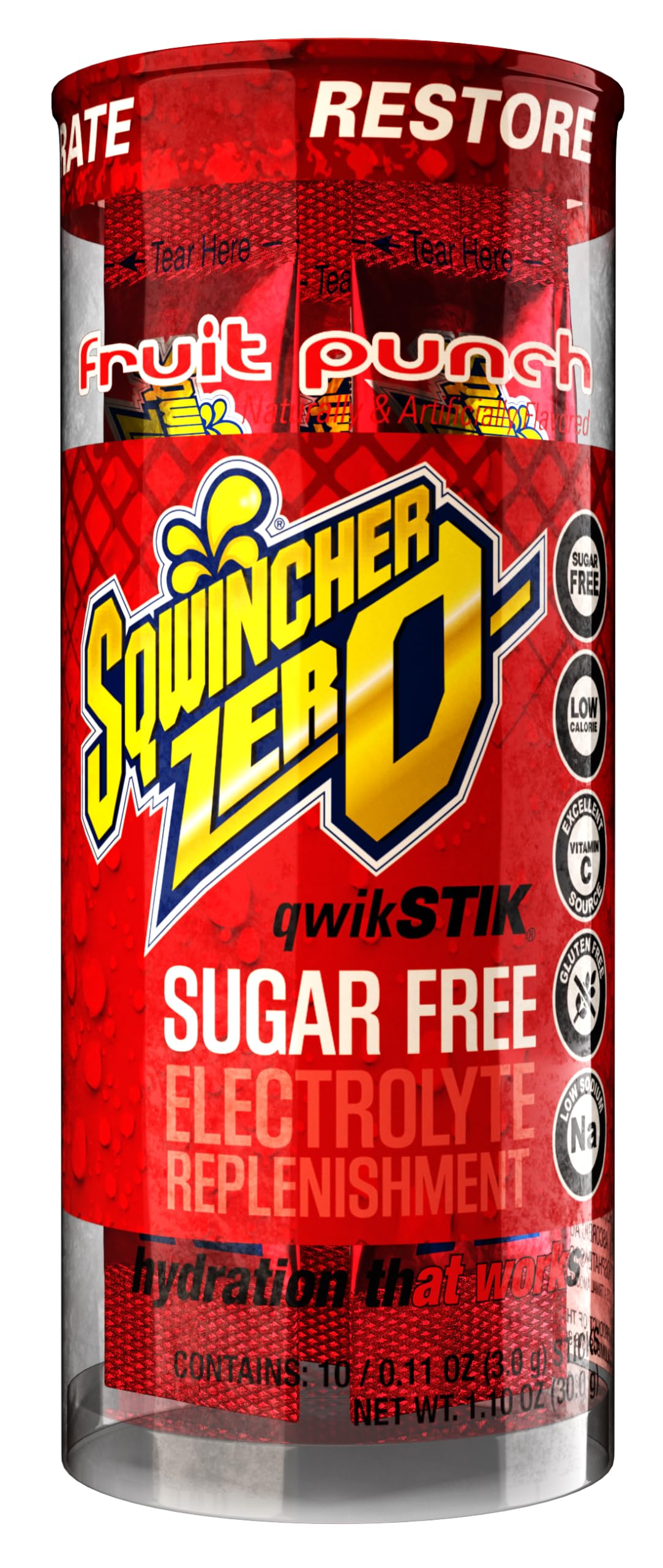 Zero Qwik Stik Sugar Free by Sqwincher – 0.11 Ounce (Pack of 200), Drink Mix, Assorted Flavor, Model 060119-AS