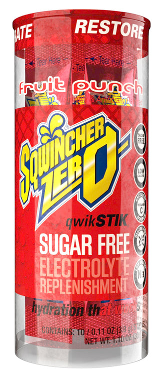 Zero Qwik Stik Sugar Free by Sqwincher – 0.11 Ounce (Pack of 200), Drink Mix, Assorted Flavor, Model 060119-AS