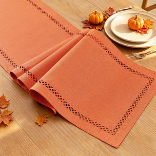 Aoztio Burlap Table Runner, Polyester Blend 13x108 Inch, Orange