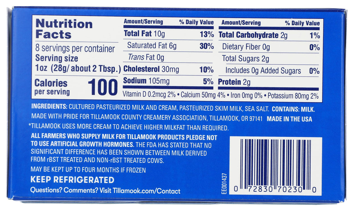 Cream Cheese Original Brick, 8 Ounce by Tillamook – 8 Ounce (Pack of 1), Model 0072830702300