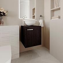 18" Bellevue Bathroom Vanity, 1 Door, Black Wengue - Bathroom – Bathroom Vanity & Storage Suite for Master Bathrooms, Guest Baths & Small Bathrooms