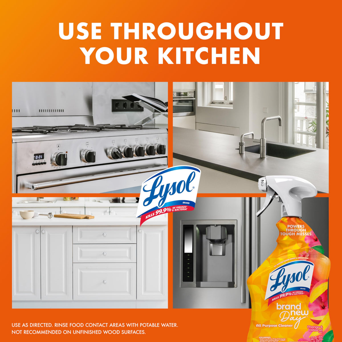 Lysol 32 Fl Oz (Pack of 2) / Mango and Hibiscus / Mango All-Purpose Cleaners