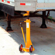100,000 Lb. Static Capacity Standard Duty Trailer Stabilizing Jack Stand by Global Industrial – 27"L x 17.25"W x 38.75"H, Steel, Yellow, Model TJ50