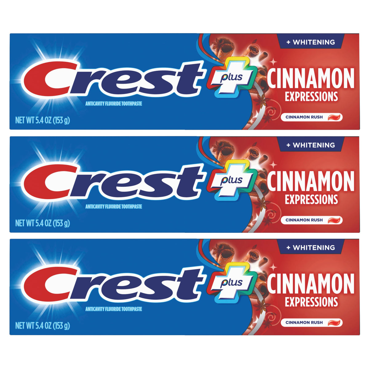 Complete Cinnamon Rush 5.4 Ounce (3 Pack) by Crest – 5.4 Ounce (Pack of 3), Pack of 3, Model CREST-TOTHPAST-CINAMN-6oz-6PK-VB