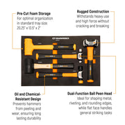 5 Piece Mixed Hammer Set in Foam Storage Tray by GEARWRENCH – Black, Model GWH5PCMS