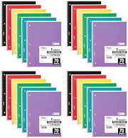 Mead Spiral Notebooks, 1 Subject, College Ruled, 70 Sheets, 24 Pack (73705)