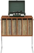 Crosley Furniture Lily Record Player Stand with Vinyl Storage, Stores up to 90 Records, Turntable Stands, Walnut