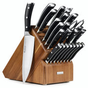 Wusthof 26 Piece Knife Block Set by Wüsthof – 26 Piece, Forged High Carbon Stainless Steel, black;tan, Pack of 26, Model Classic Ikon