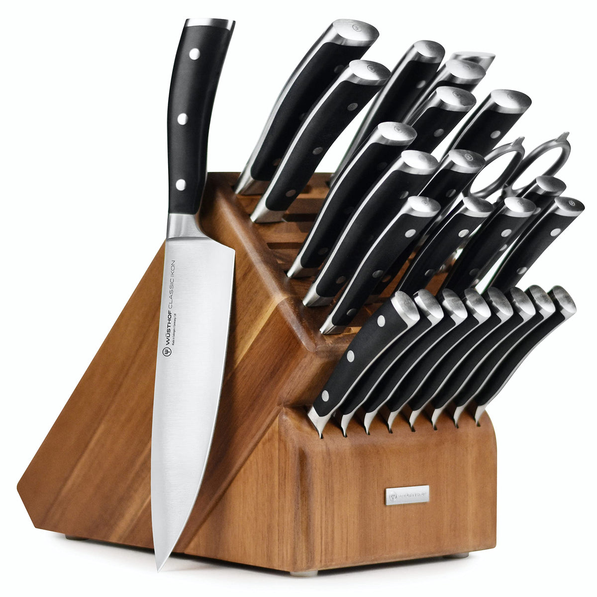 Wusthof 26 Piece Knife Block Set by Wüsthof – 26 Piece, Forged High Carbon Stainless Steel, black;tan, Pack of 26, Model Classic Ikon