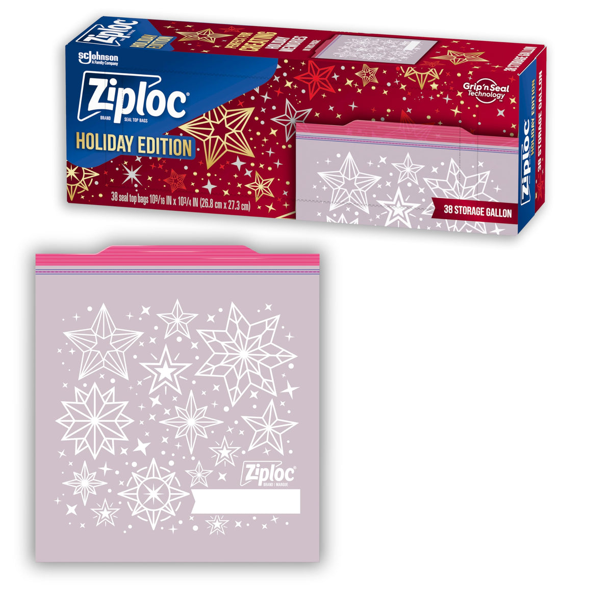 Ziploc 38 Count (Pack of 1) / Clear / 1.0 gallons Food Storage Bags