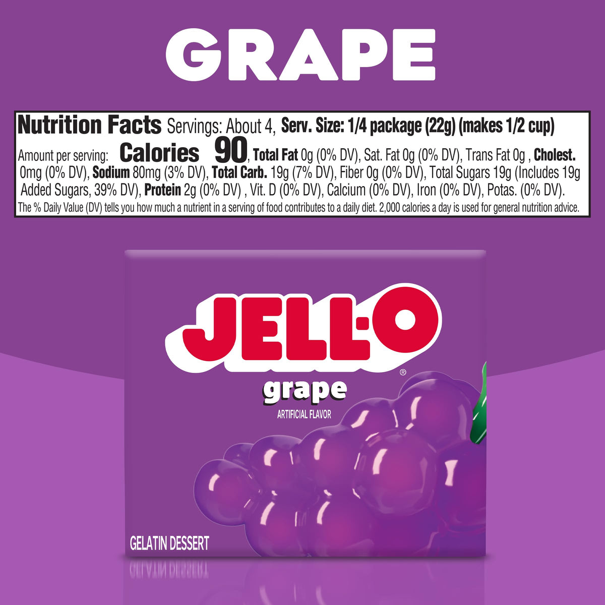 Jell-O Grape / 3 Ounce (Pack of 4) / 1 Gelatin