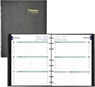 Blueline 2025 Plan & Link™ CoilPro™ Weekly Planner, Appointment Book, 12 Months, January to December, 9.25" x 7.25", Black (C5275C.81-25)