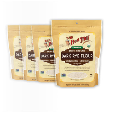 Organic Dark Rye Flour by Bob's Red Mill – 20 Ounce (Pack of 4), Pack of 4, Model P101342