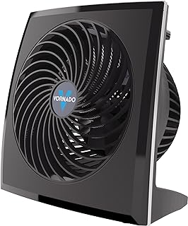 Vornado 573 Compact Flat Panel Air Circulator Fan, 3 Speeds, Moves Air 60 Feet, Fan for Bedroom, Home, Office, Black