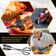 Yetene Halloween Serving Utensils Set, Stainless Steel, Black, 19 Piece