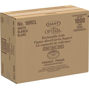 DRC16RCL - Optima Reclosable Lid by DART – 1000 Count (Pack of 1), 16.0 ounces, Plastic, White