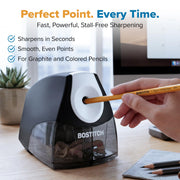 Office Electric Pencil Sharpener by Bostitch – 1 Count (Pack of 1), Plastic, Black, Model EPS4-BLACK
