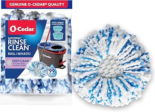 Genuine RinseClean Deep Clean Spin Mop Head Replacement | 40% More Cleaning Power, Microfiber Refill, Machine Washable, Compatible with O-Cedar EasyWring RinseClean Spin Mop System (Pack of 5)