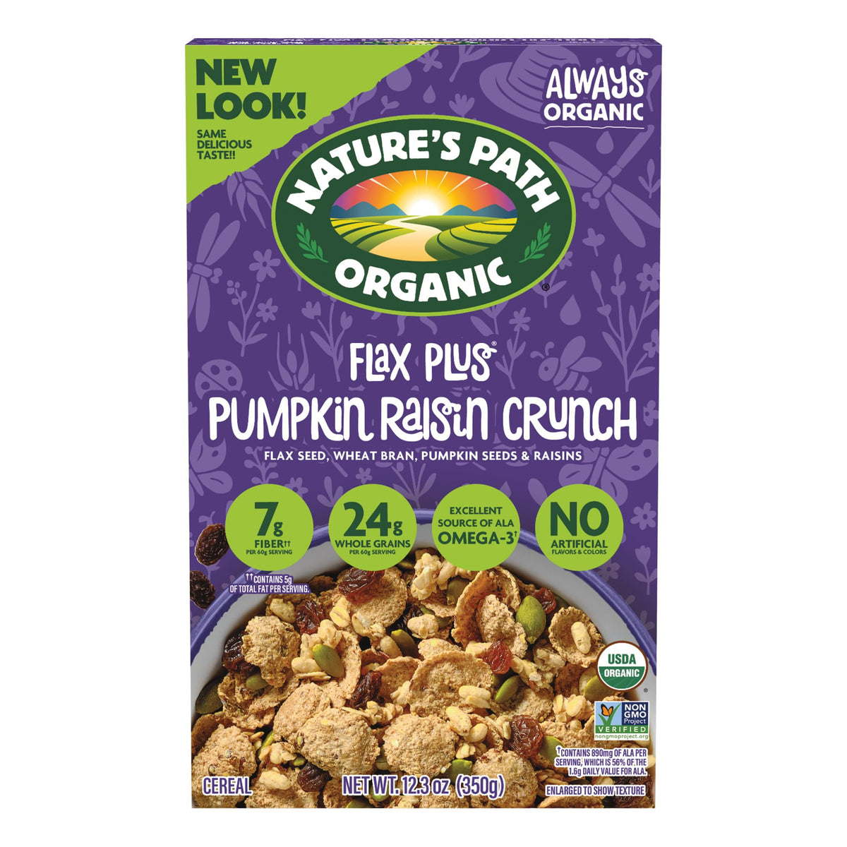 Nature's Path Pumpkin Raisin Crunch / 12.3 Ounce (Pack of 12) / Flax Pumpkin Raisin Crunch Cold Cereal