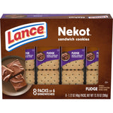 Nekot Fudge Flavored Sandwich Cookies Snack Packs by Lance – 1.72 Ounce (Pack of 8)