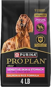 Purina Pro Plan Sensitive Skin & Stomach Dry Dog Food, Salmon, 4 lb Bag