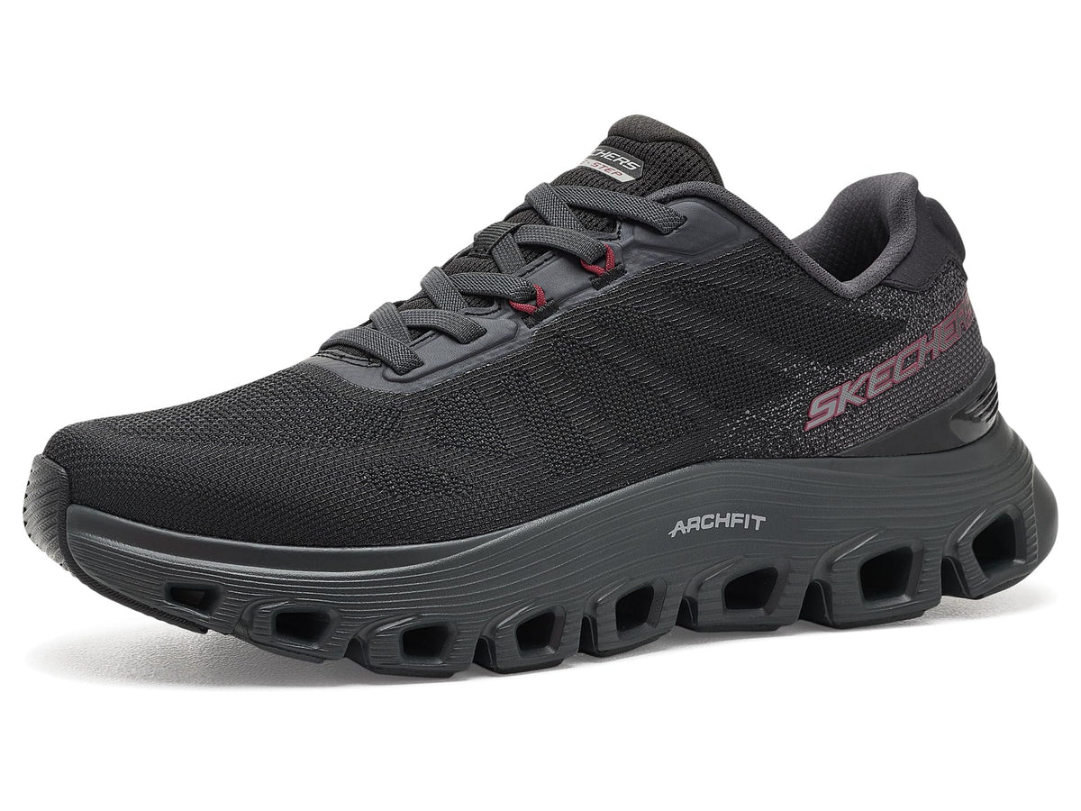 Men's Arch Fit Glide-Step Wave Bremet by Skechers – Mesh, Black/Red, Model 233488