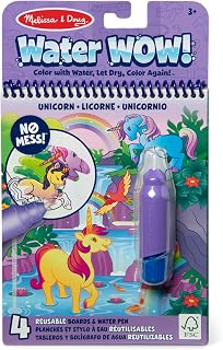Melissa & Doug Water Wow! Reusable Water-Reveal Coloring Activity Pad Travel Toy – Unicorn - FSC Certified
