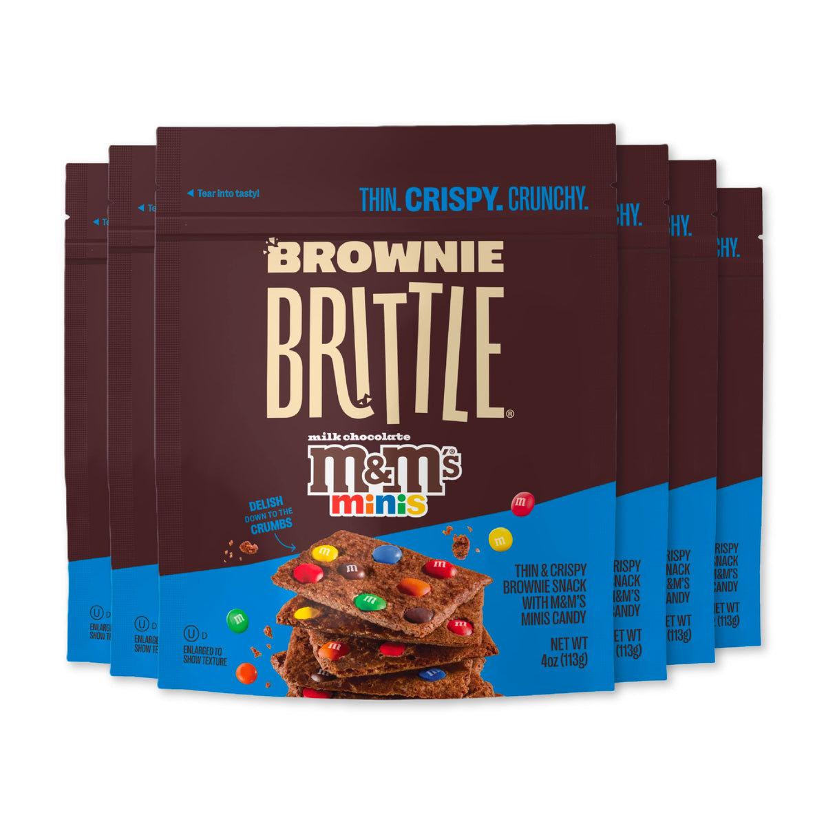 Brownie Brittle Classic M&M / 4 Oz (Pack of 6) / Blue Brittle
