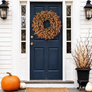 Juxdp Artificial Fall Azalea Wreath, 26 Inch, Orange-Green