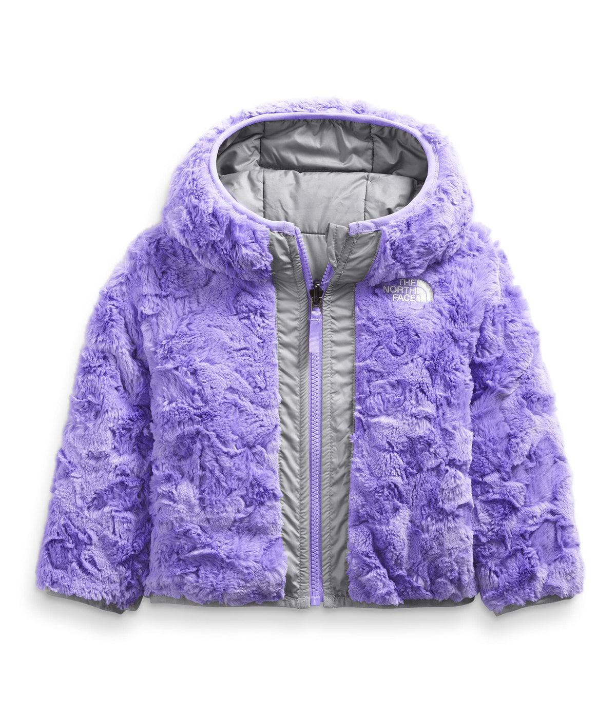 Baby Reversible Mossbud Swirl Full Zip Hooded Jacket by The North Face – Polyester, Grey, Model NF0A5AB9A91