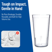 Carlisle Plastic Tumbler – 16 oz, Pebble Textured, Stackable, 24-Pack