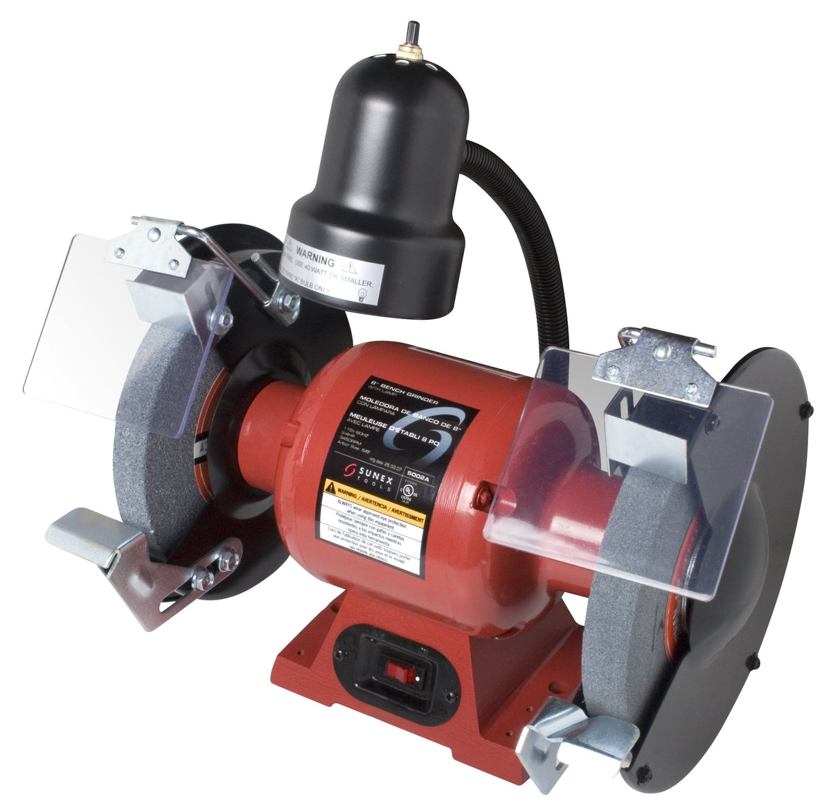 Sunex 8 inch Bench Grinder by Sunex Tools – 8" Bench Grinder, Metal, Red, Model 5002A