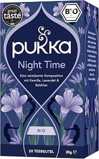 Pukka Herbal Teas Night Time Organic Oat Flower Lavender and Lime Flower Tea, 20g 20 Count