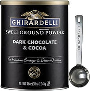 Sweet Ground Dark Chocolate & Cocoa Powder, 3 Pound Can with Ghirardelli Stamped Barista Spoon