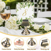 Kathfly Metal Table Number Holders, 24 Pack, Bronze