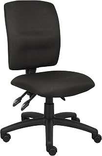 Boss Office Products Multi-Function Fabric Task Chair Without Arms in Black (B3035-BK)