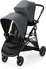 Graco Ready2Grow 2.0 Double Stroller, Twin Baby Stroller Features Bench Seat and Standing Platform Options, Compact Fold Perfect for Baby Travel, Rafa