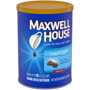 Half Caff Medium Roast Ground Coffee (11 oz Canister) by MAXWELL HOUSE – 11 Ounce (Pack of 1)