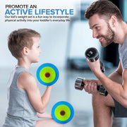 Kids Weight Set (2 Pack) Toy Dumbbells by Modern Innovations – 5.5” L x 5.5” W x 10.6” H., Polyethylene (PE), Multicolored, Pack of 2, Model MI 1210