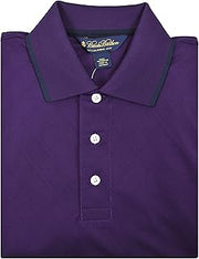 Brooks Brothers Men's Polyester Blend Three Button Polo Shirt Purple Argyle Knit (Small)