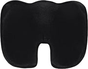 BC Outfitters BCO3565SCBLK Ergonomic Seat Cushion with Memory Foam and Cooling Gel-Coccyx Support Nonslip Base Washable Cover 46 x 37 x 7 cm-Black