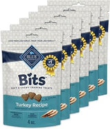 Blue Buffalo Blue Bits Natural Soft-Moist Training Dog Treats, Turkey 4-oz (6 Pack)