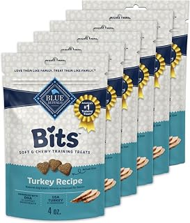 Blue Buffalo Blue Bits Natural Soft-Moist Training Dog Treats, Turkey 4-oz (6 Pack)