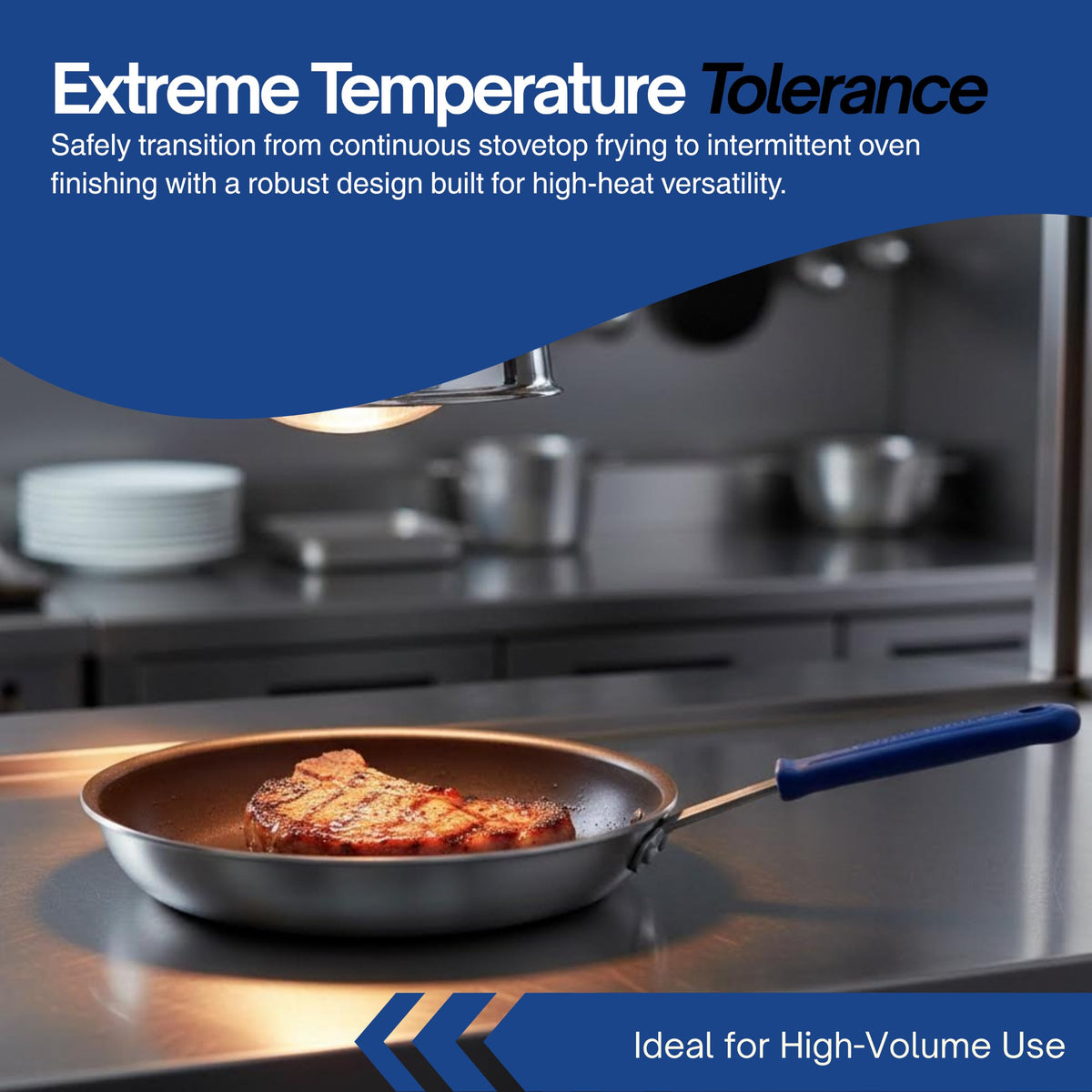 Wear-Ever 8" Non-Stick Fry Pan with CeramiGuard II and Cool Handle by Vollrath – 8-Inch, 8.0 inches, Aluminum, Black/Blue, Model Z4008