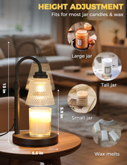 Qutadi Candle Warmer Lamp, Dimmable with Timer, Black