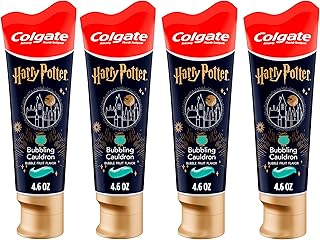 Colgate Kids Harry Potter Fluoride Toothpaste, Bubblegum, 4 Pack, 4.6 oz