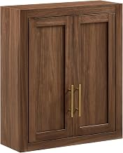Crosley Furniture Savannah Wall Mounted Bathroom Storage Medicine Cabinet with Shelves, Walnut